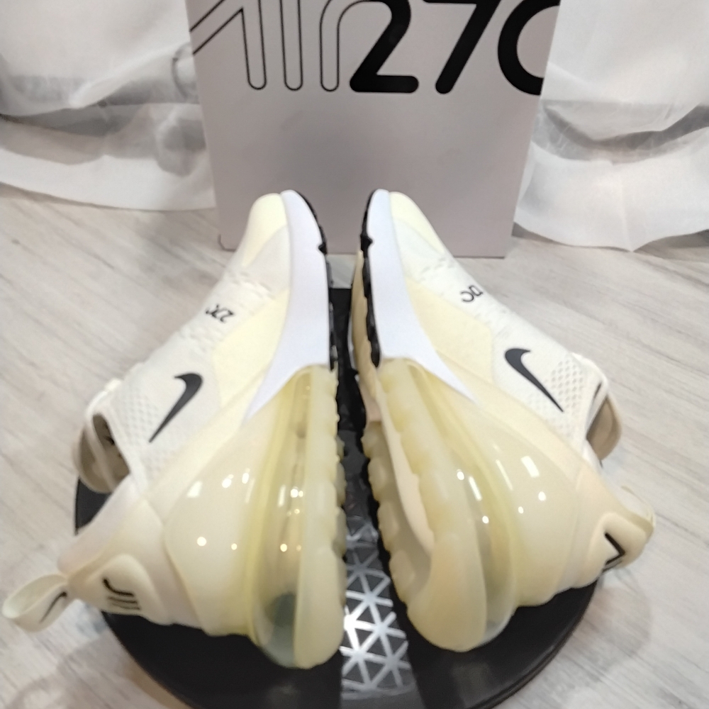 NEW Nike Womens Air Max 270 Cocounut Cream Yellow Translucent Air Unit Size 10 - Picture 5 of 12